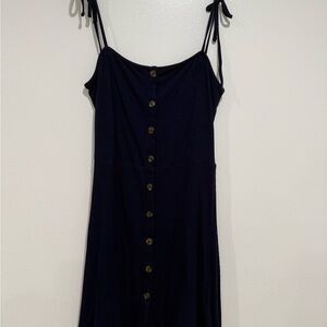Topshop Navy Button-Down Mini Dress